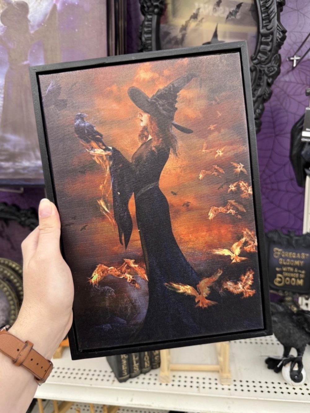 Witch Wall Art Decor Canvas Halloween Michaels Ashland Midnight Moon Raven